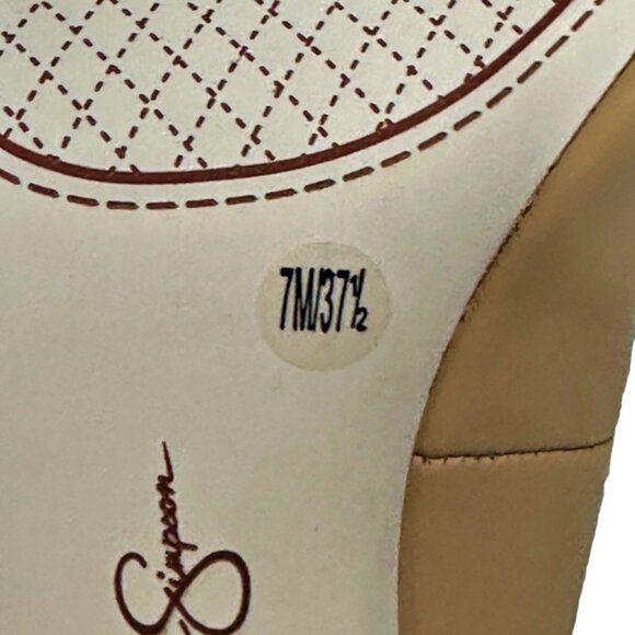 Jessica Simpson Mylana Leather Block Heel Pumps Size 7 Almond Toe Ankle Strap - Picture 10 of 10